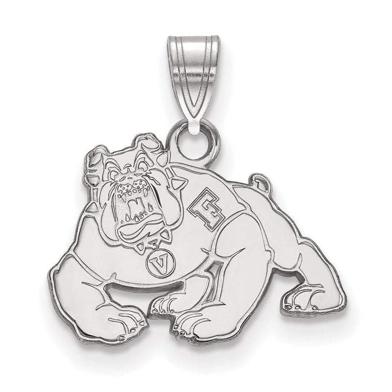 10K Weißgold Logoart California State University Fresno Bulldog Klein Anhänger