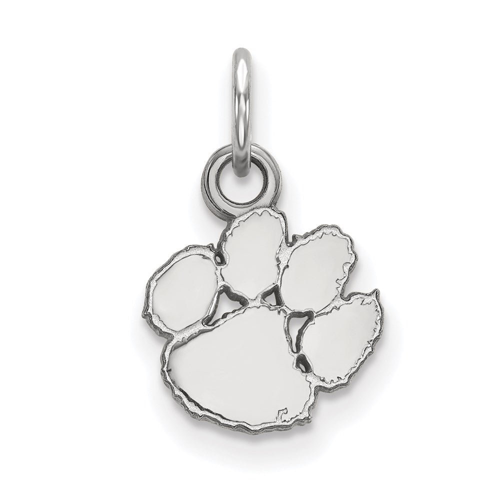 14K Weißgold Logoart Clemson University Tiger Paw Extra Klein Anhänger