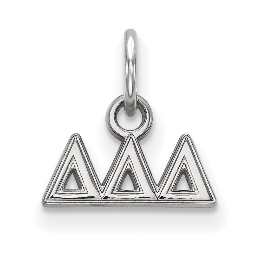 Sterlingsilber Rhodiniert Logoart Delta Sorority Greek Buchstaben Extra Klein Anhänger