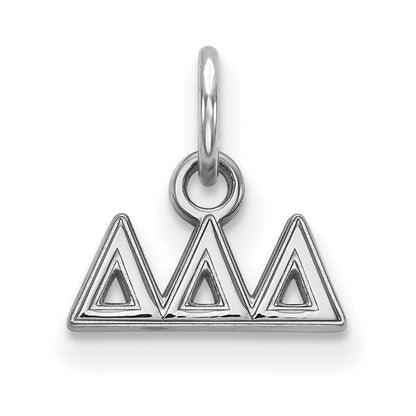 Sterlingsilber Rhodiniert Logoart Delta Sorority Greek Buchstaben Extra Klein Anhänger