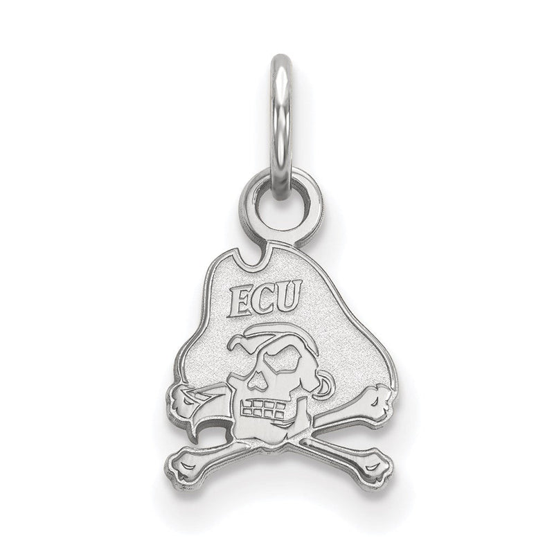 Sterlingsilber Rhodiniert Logoart Ost Carolina University Pirat Extra Klein Anhänger