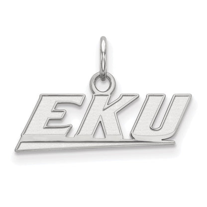 14K Weißgold Logoart Eastern Kentucky University E K U Extra Klein Anhänger