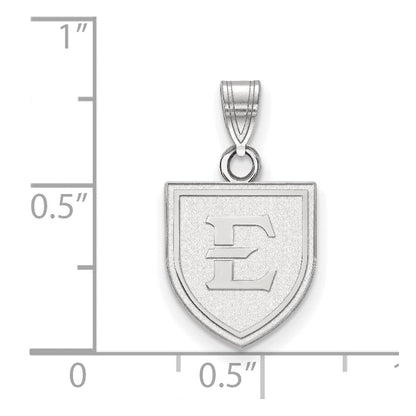 Sterlingsilber Rhodiniert Logoart Ost Tennessee State University Buchstabe E Shield Klein Anhänger