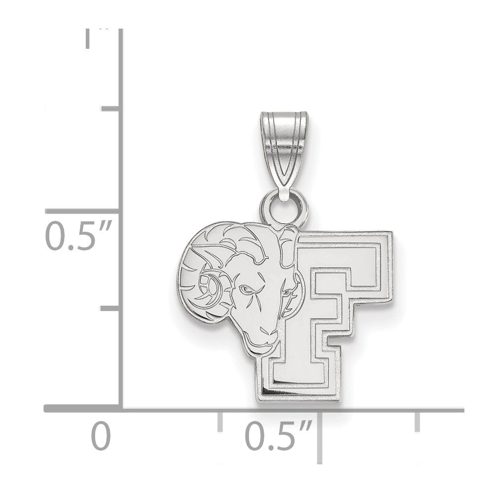 Sterlingsilber Rhodiniert Logoart Fordham University Ram Klein Anhänger