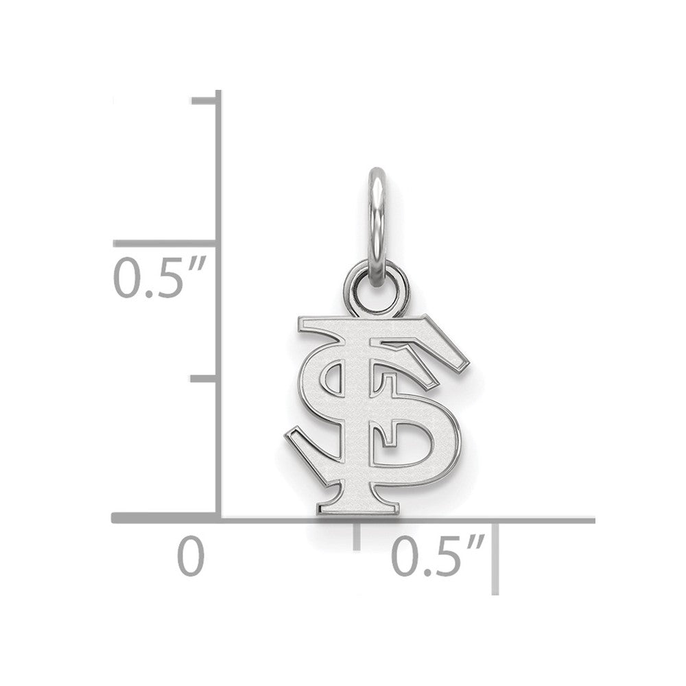 14K Weißgold Logoart Florida State University F S Extra Klein Anhänger