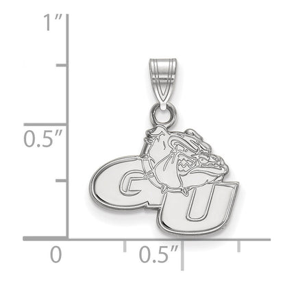 Sterlingsilber Rhodiniert Logoart Gonzaga University G U Bulldog Klein Anhänger