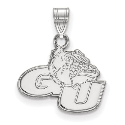 10K Weißgold Logoart Gonzaga University G U Bulldog Klein Anhänger