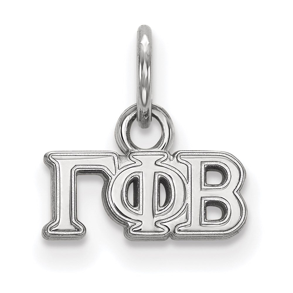 Sterlingsilber Rhodiniert Logoart Gamma Phi Beta Sorority Greek Buchstaben Extra Klein Anhänger