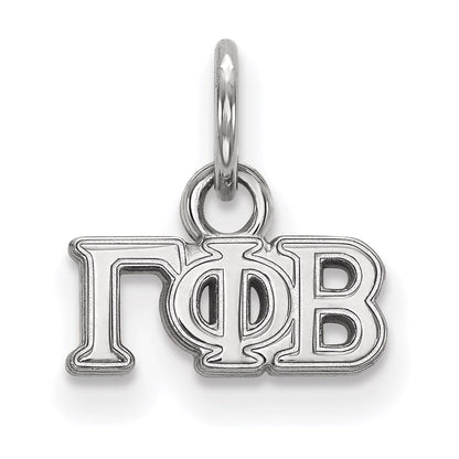 Sterlingsilber Rhodiniert Logoart Gamma Phi Beta Sorority Greek Buchstaben Extra Klein Anhänger