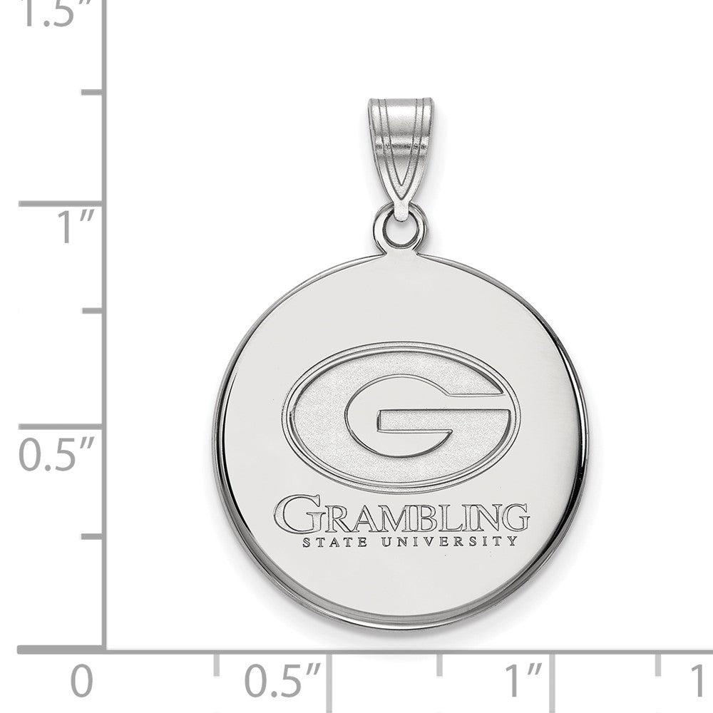 Sterlingsilber Rhodiniert Logoart Grambling State University Groß Plättchen Anhänger