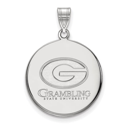 Sterlingsilber Rhodiniert Logoart Grambling State University Groß Plättchen Anhänger