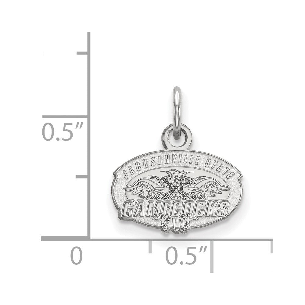 14K Weißgold Logoart Jacksonville State University Extra Klein Anhänger