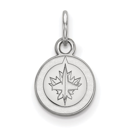 Sterlingsilber Rhodiniert Nhl Logoart Winnipeg Jets Extra Klein Anhänger