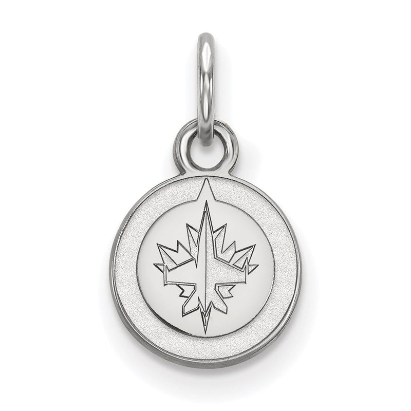 Sterlingsilber Rhodiniert Nhl Logoart Winnipeg Jets Extra Klein Anhänger