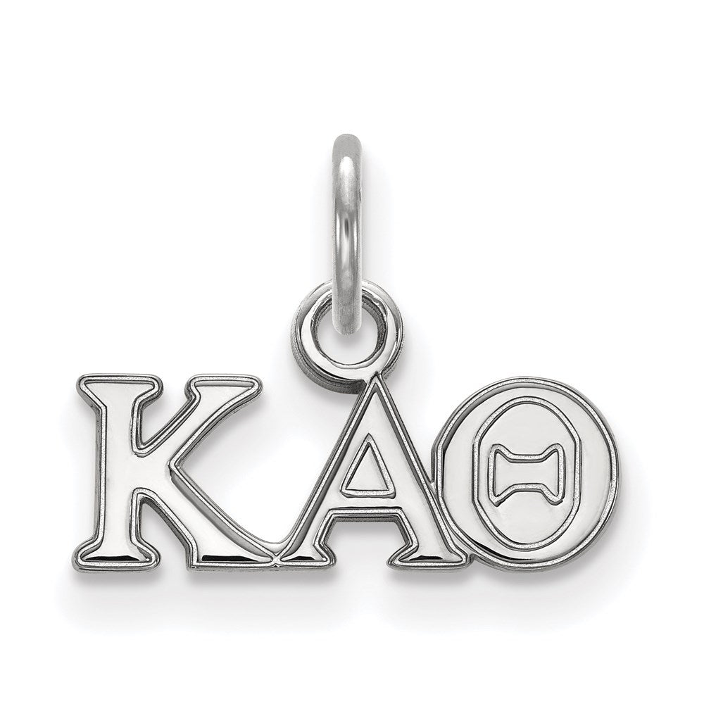 Sterlingsilber Rhodiniert Logoart Kappa Alpha Theta Sorority Greek Buchstaben Extra Klein Anhänger