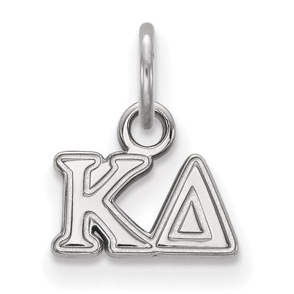 Sterlingsilber Rhodiniert Logoart Kappa Delta Sorority Greek Buchstaben Extra Klein Anhänger