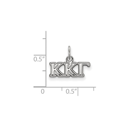Sterlingsilber Rhodiniert Logoart Kappa Gamma Sorority Greek Buchstaben Extra Klein Anhänger