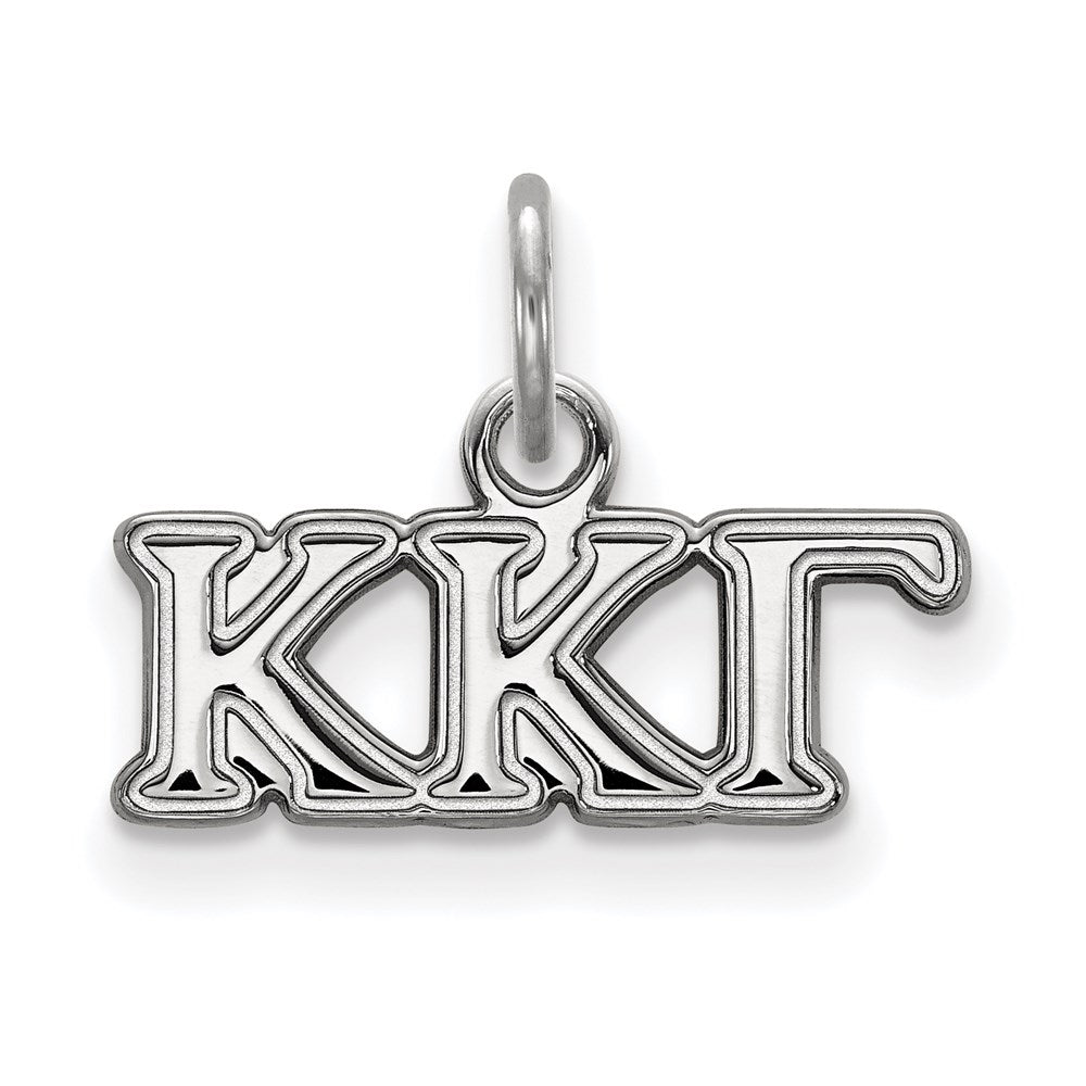 Sterlingsilber Rhodiniert Logoart Kappa Gamma Sorority Greek Buchstaben Extra Klein Anhänger