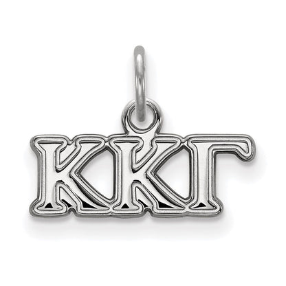 Sterlingsilber Rhodiniert Logoart Kappa Gamma Sorority Greek Buchstaben Extra Klein Anhänger