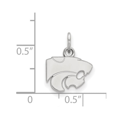 Sterlingsilber Rhodiniert Logoart Kansas State University Wildkatze Extra Klein Anhänger