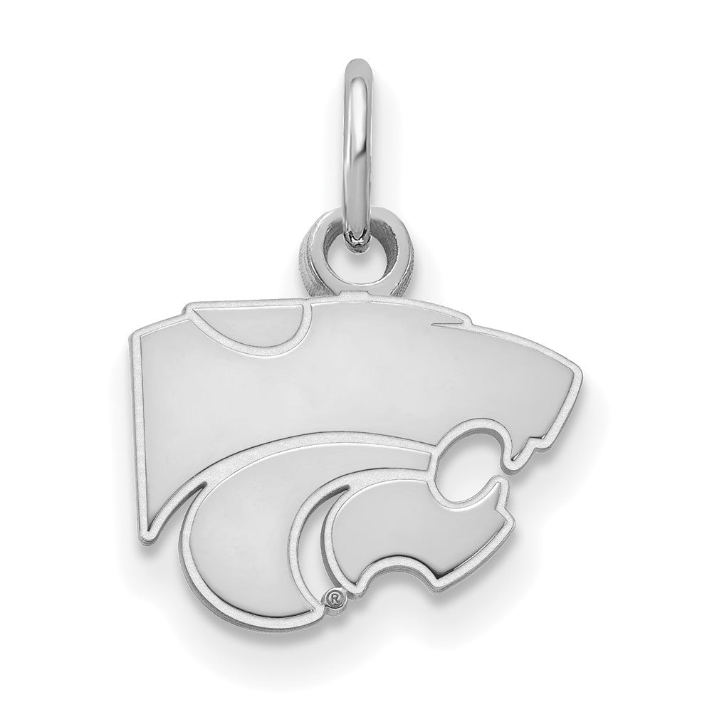 Sterlingsilber Rhodiniert Logoart Kansas State University Wildkatze Extra Klein Anhänger