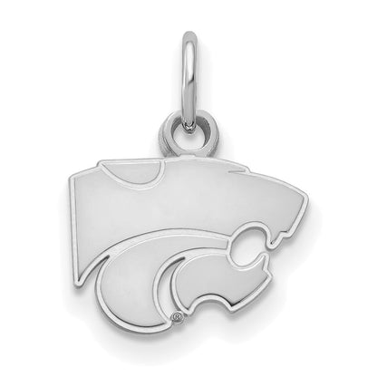 Sterlingsilber Rhodiniert Logoart Kansas State University Wildkatze Extra Klein Anhänger