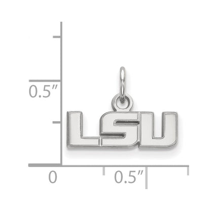 Sterlingsilber Rhodiniert Logoart Louisiana State University L S U Extra Klein Anhänger