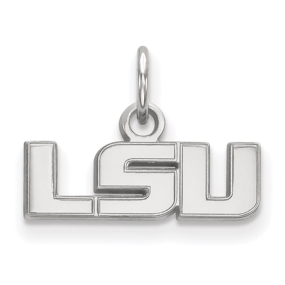 14K Weißgold Logoart Louisiana State University L S U Extra Klein Anhänger