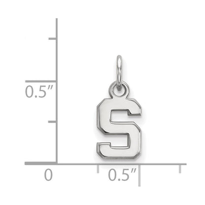 10K Weißgold Logoart Michigan State University Buchstabe S Extra Klein Anhänger
