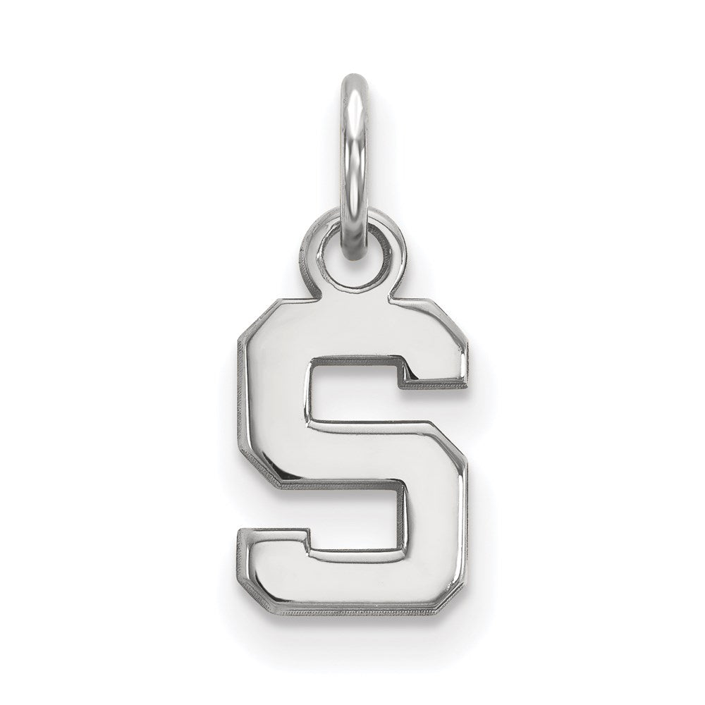 Sterlingsilber Rhodiniert Logoart Michigan State University Buchstabe S Extra Klein Anhänger