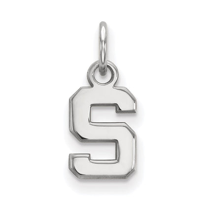 Sterlingsilber Rhodiniert Logoart Michigan State University Buchstabe S Extra Klein Anhänger