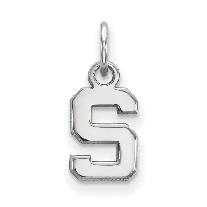 10K Weißgold Logoart Michigan State University Buchstabe S Extra Klein Anhänger