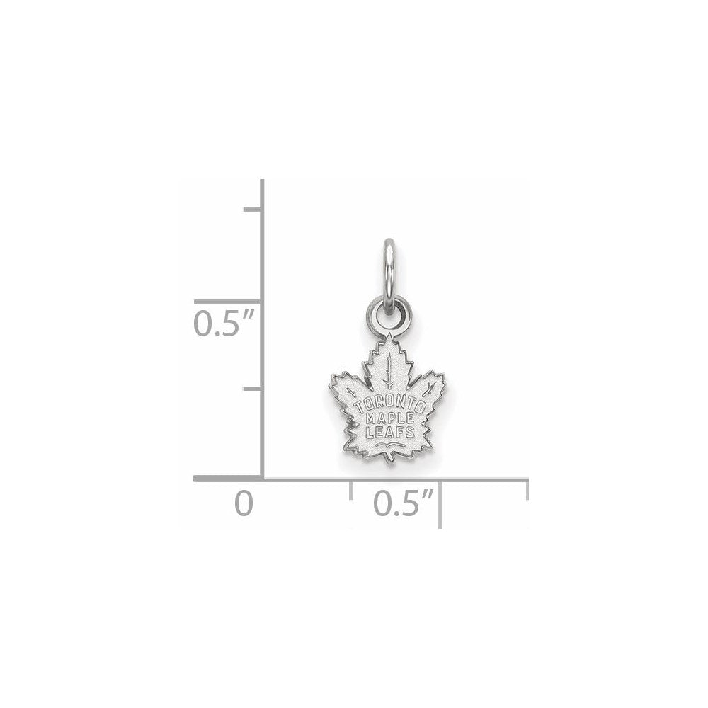 Sterlingsilber Rhodiniert Nhl Logoart Toronto Maple Leafs Extra Klein Anhänger