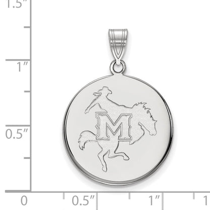 Sterlingsilber Rhodiniert Logoart Mcneese State University Groß Plättchen Anhänger