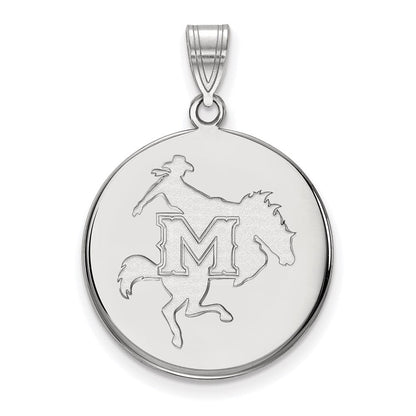 14K Weißgold Logoart Mcneese State University Groß Plättchen Anhänger
