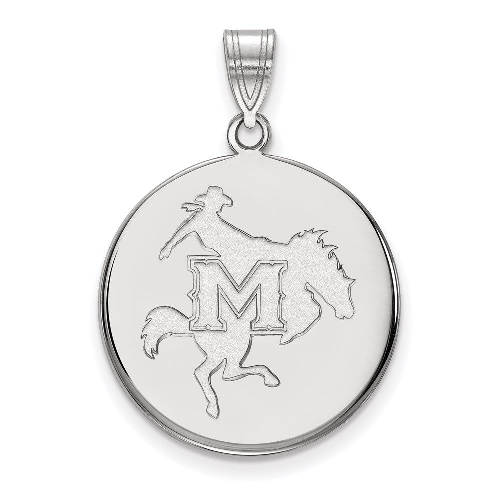 Sterlingsilber Rhodiniert Logoart Mcneese State University Groß Plättchen Anhänger
