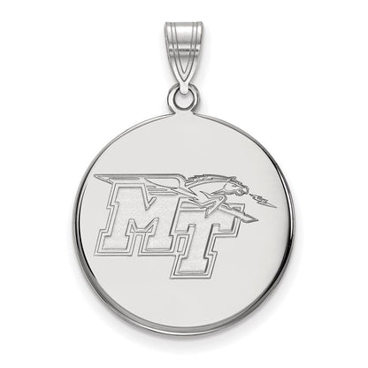 10K Weißgold Logoart Middle Tennessee State University M T Groß Plättchen Anhänger