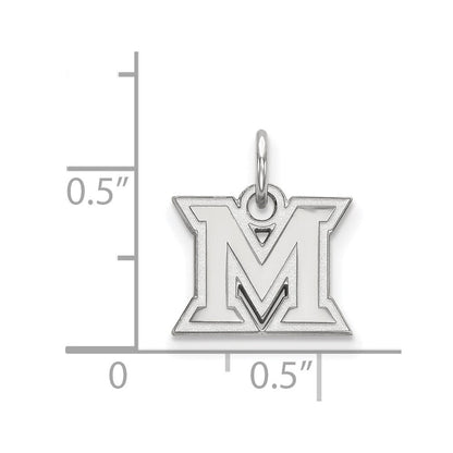 10K Weißgold Logoart Miami University Ohio Buchstabe M Extra Klein Anhänger