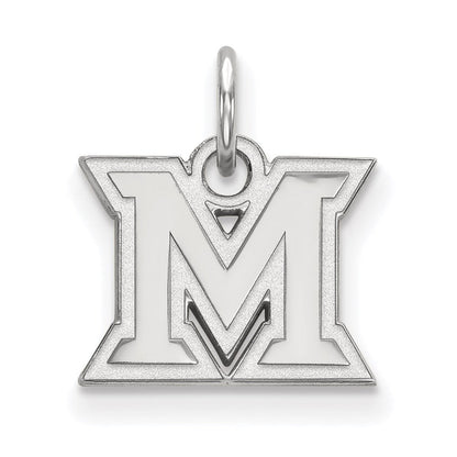 10K Weißgold Logoart Miami University Ohio Buchstabe M Extra Klein Anhänger