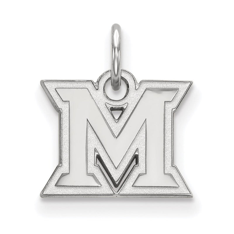 10K Weißgold Logoart Miami University Ohio Buchstabe M Extra Klein Anhänger
