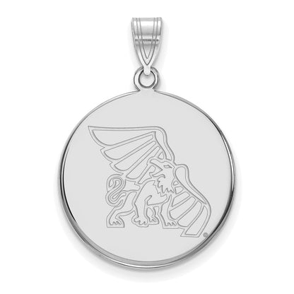 14K Weißgold Logoart Missouri Western State University Griffon Groß Plättchen Anhänger