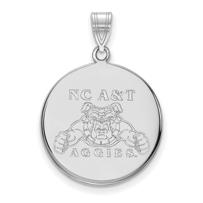 10K Weißgold Logoart North Carolina A und T Aggies Groß Plättchen Anhänger