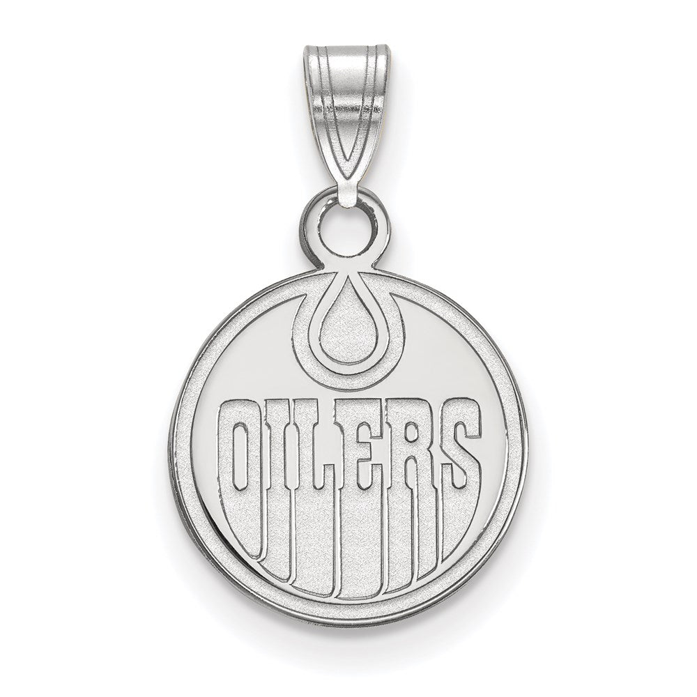 Sterlingsilber Rhodiniert Nhl Logoart Edmonton Oilers Klein Anhänger