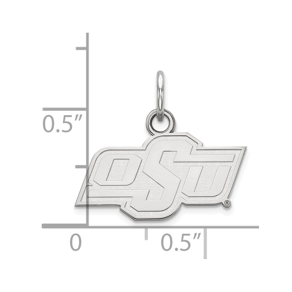 Sterlingsilber Rhodiniert Logoart Oklahoma State University O S U Extra Klein Anhänger