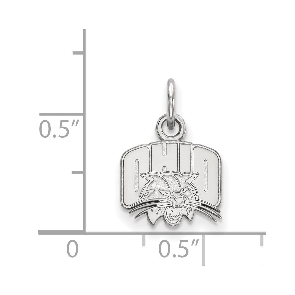 Sterlingsilber Rhodiniert Logoart Ohio University Extra Klein Anhänger
