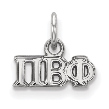 Sterlingsilber Rhodiniert Logoart Pi Beta Phi Sorority Greek Buchstaben Extra Klein Anhänger