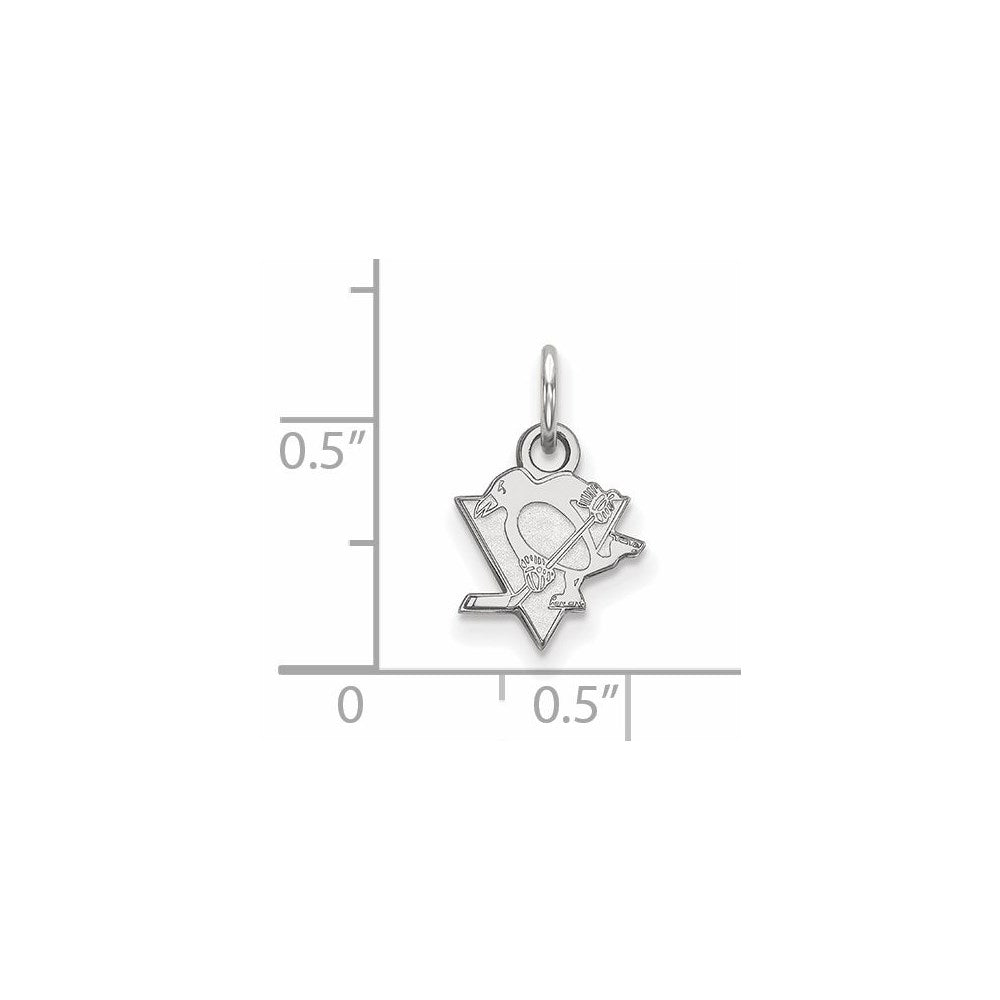 10K Weißgold Nhl Logoart Pittsburgh Penguins Extra Klein Anhänger