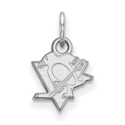 Sterlingsilber Rhodiniert Nhl Logoart Pittsburgh Penguins Extra Klein Anhänger