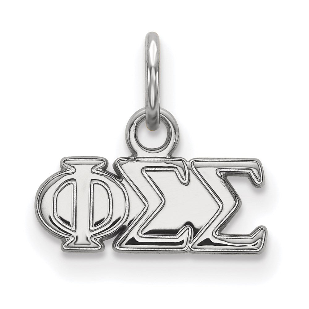 Sterlingsilber Rhodiniert Logoart Phi Sigma Sorority Greek Buchstaben Extra Klein Anhänger