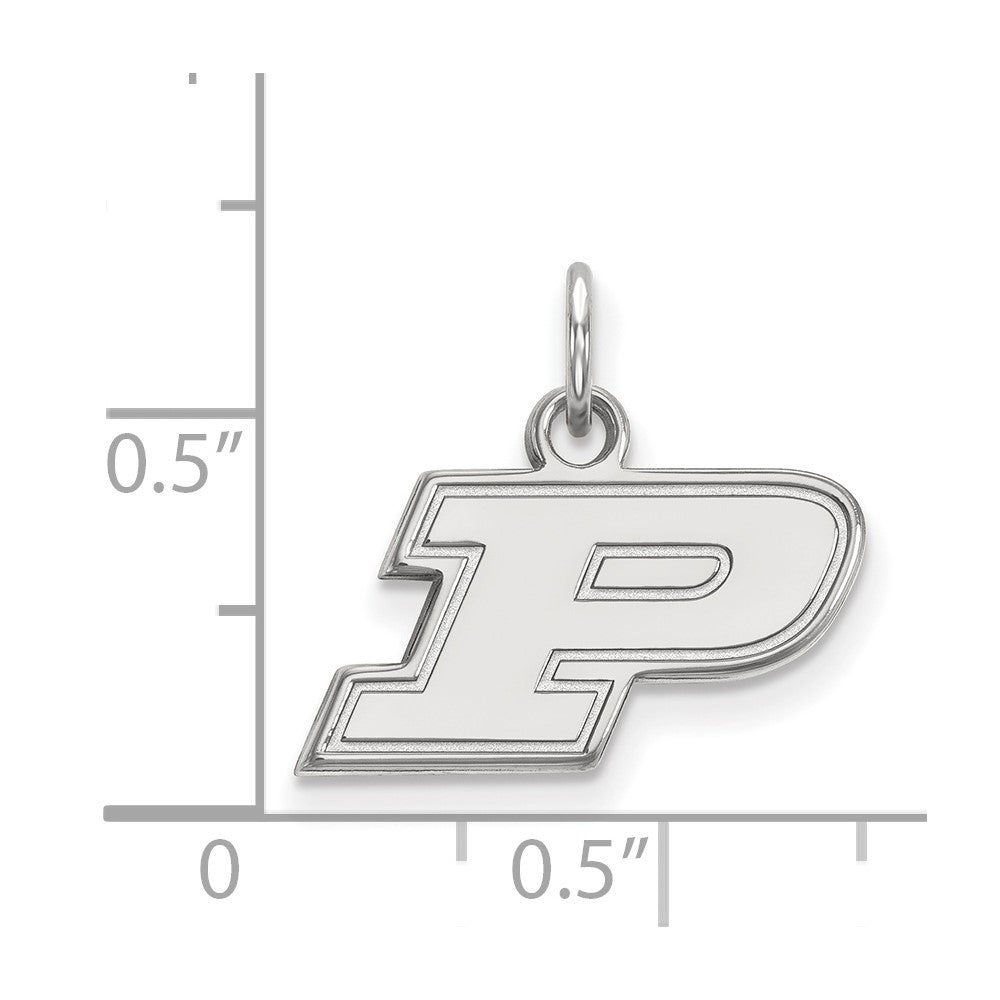10K Weißgold Logoart Purdue University Buchstabe P Extra Klein Anhänger